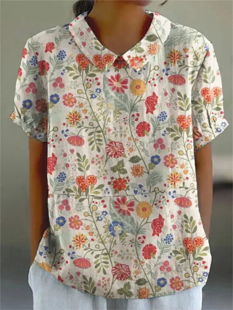 Flora - Let Bluse med Blomsterprint til Den Stilbevidste