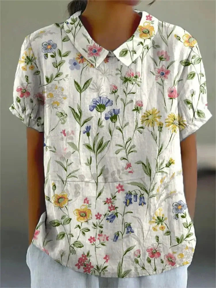 Flora - Let Bluse med Blomsterprint til Den Stilbevidste