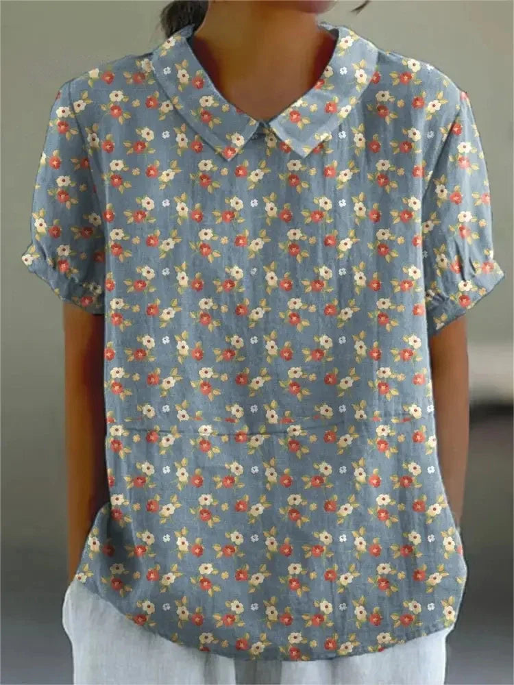 Flora - Let Bluse med Blomsterprint til Den Stilbevidste
