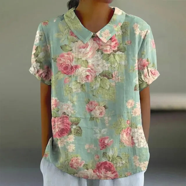Flora - Let Bluse med Blomsterprint til Den Stilbevidste