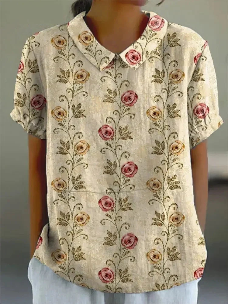 Flora - Let Bluse med Blomsterprint til Den Stilbevidste