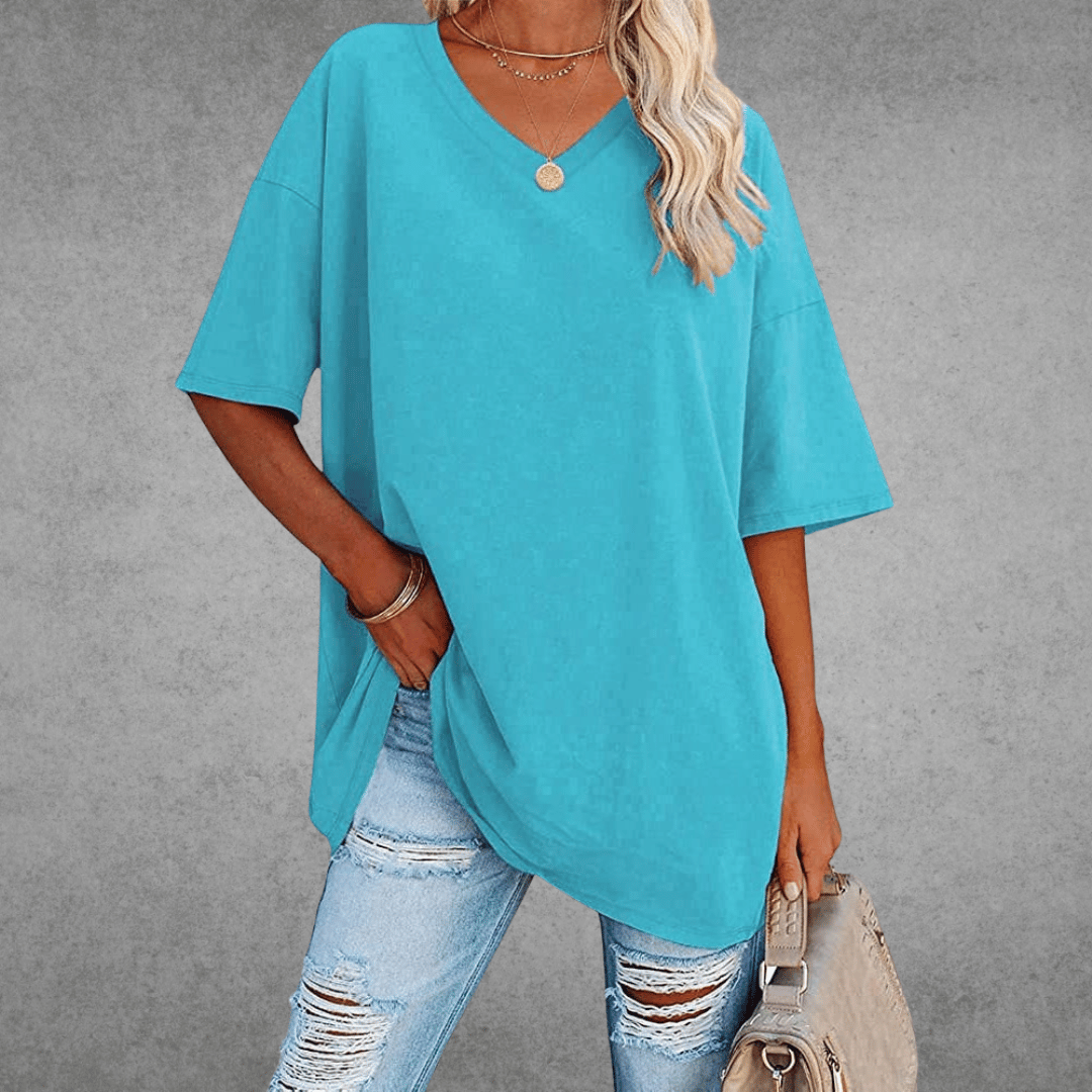 Luftig V-ringad Topp för En Avslappnad Stil