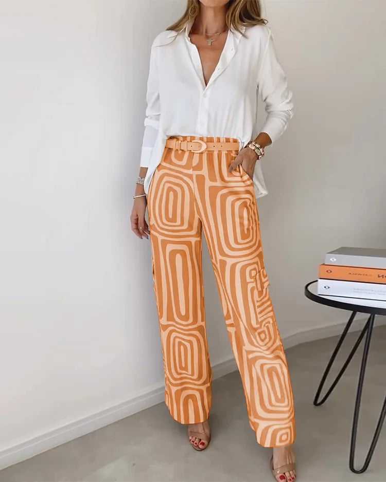 Rosa Dröm | Tvådelat Set med Geometrisk Elegans