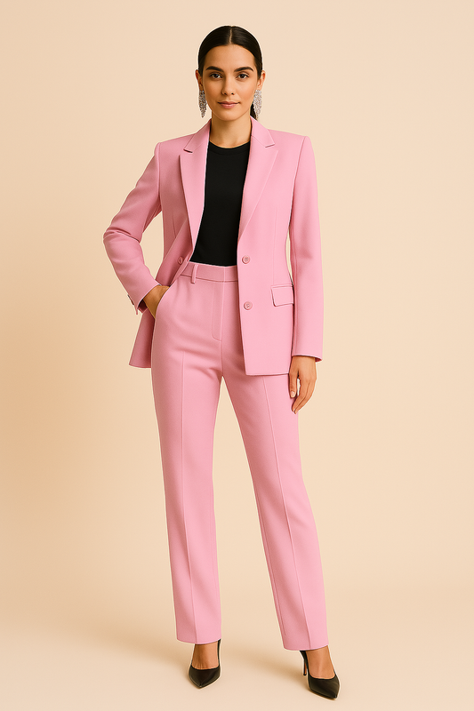 Evelina | Elegant Tvådelat Set med Kavaj och Plisserade Byxor