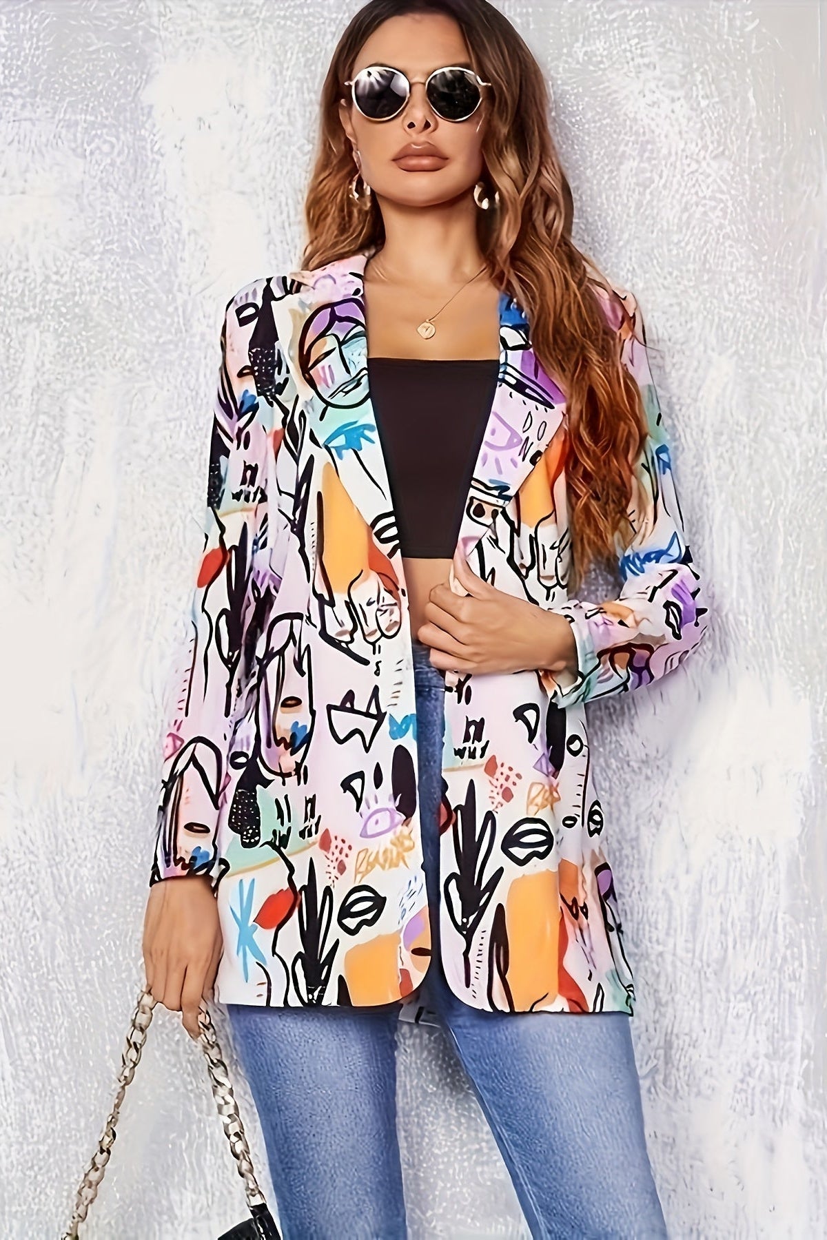 Moderne Blazer med Unikt Print til Det Modige Jeg