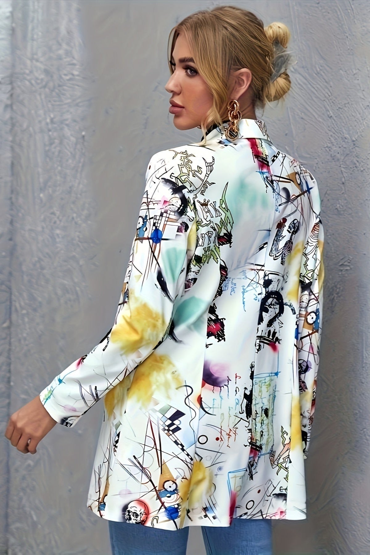 Moderne Blazer med Unikt Print til Det Modige Jeg