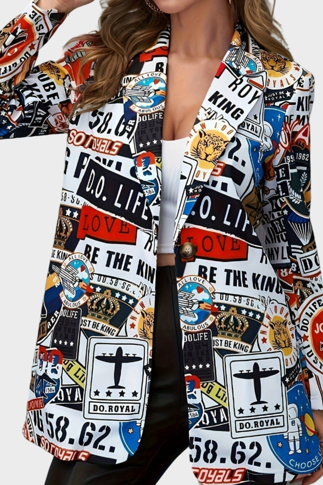 Moderne Blazer med Unikt Print til Det Modige Jeg