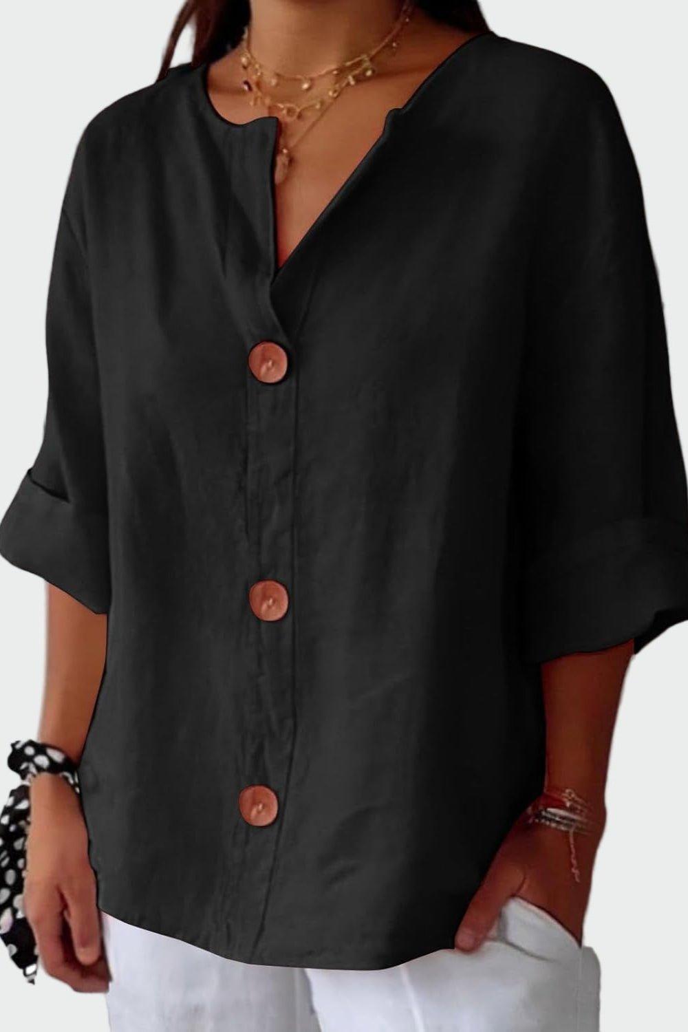 Elegant Bluse med Løst Snit – Komfort møder Stil