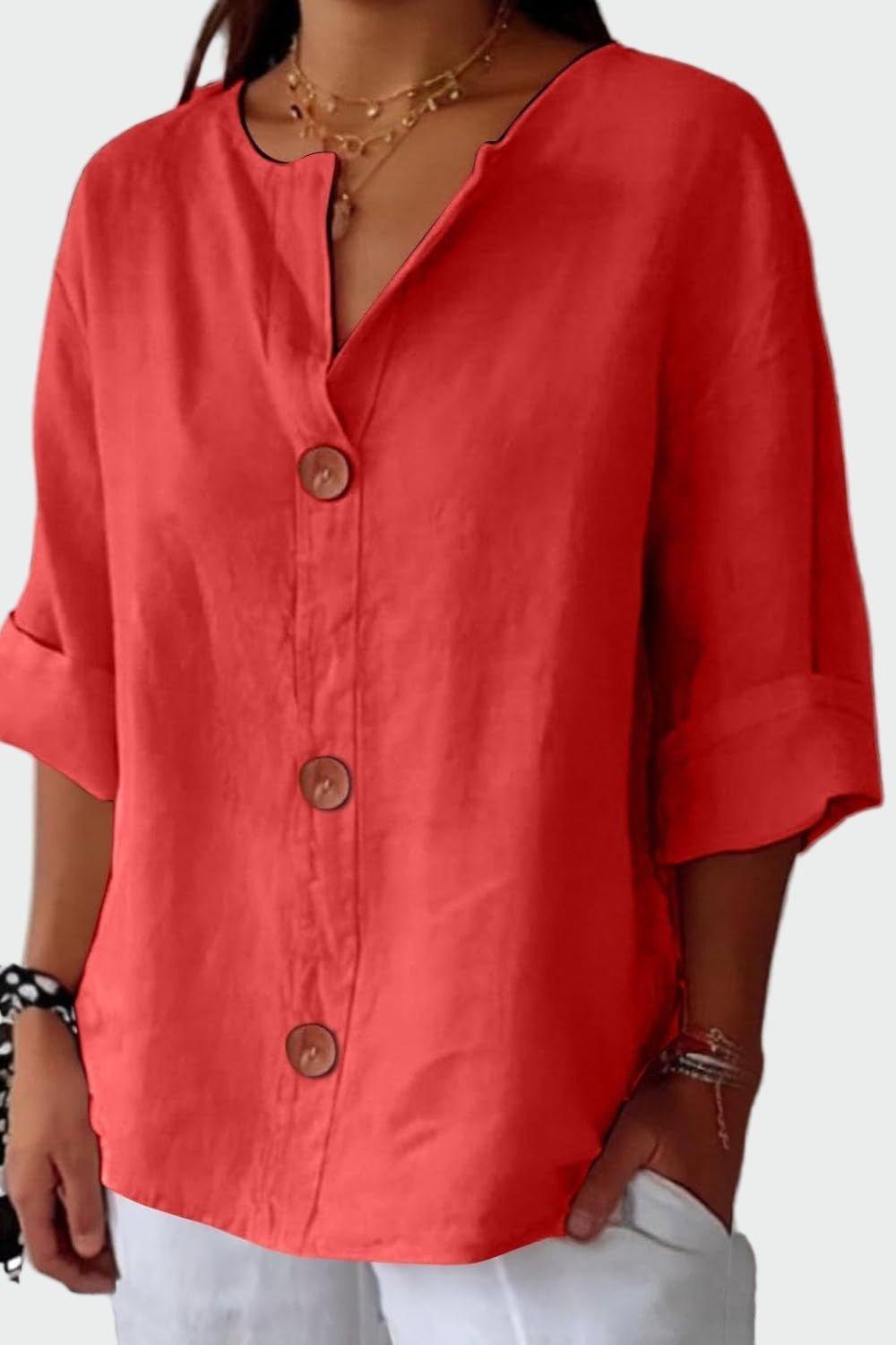 Elegant Bluse med Løst Snit – Komfort møder Stil
