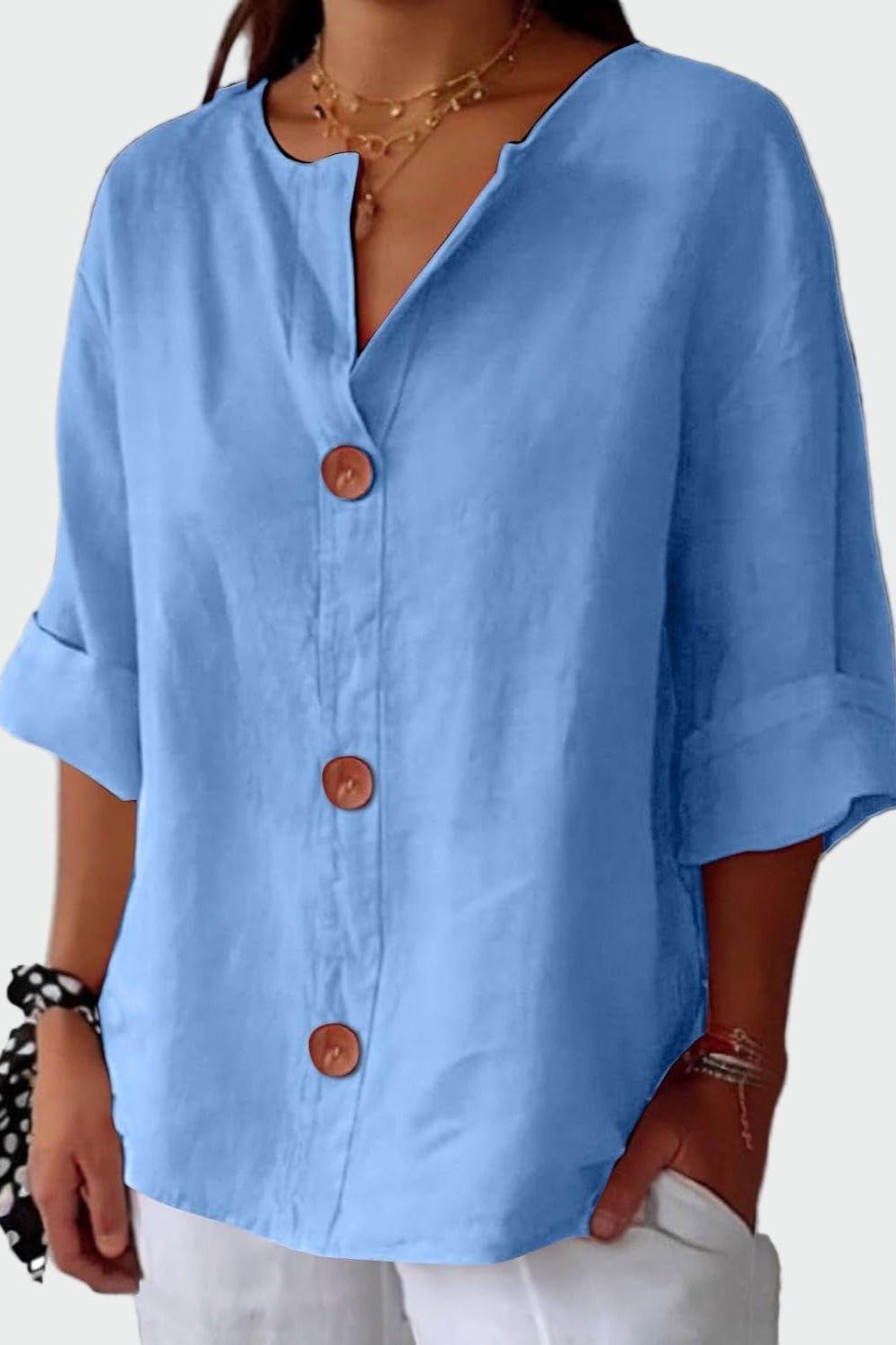 Elegant Bluse med Løst Snit – Komfort møder Stil