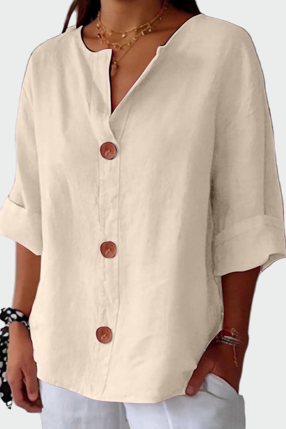 Elegant Bluse med Løst Snit – Komfort møder Stil
