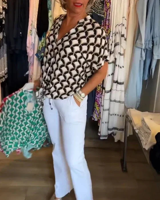Fascinerande Top med Geometriskt Mönster