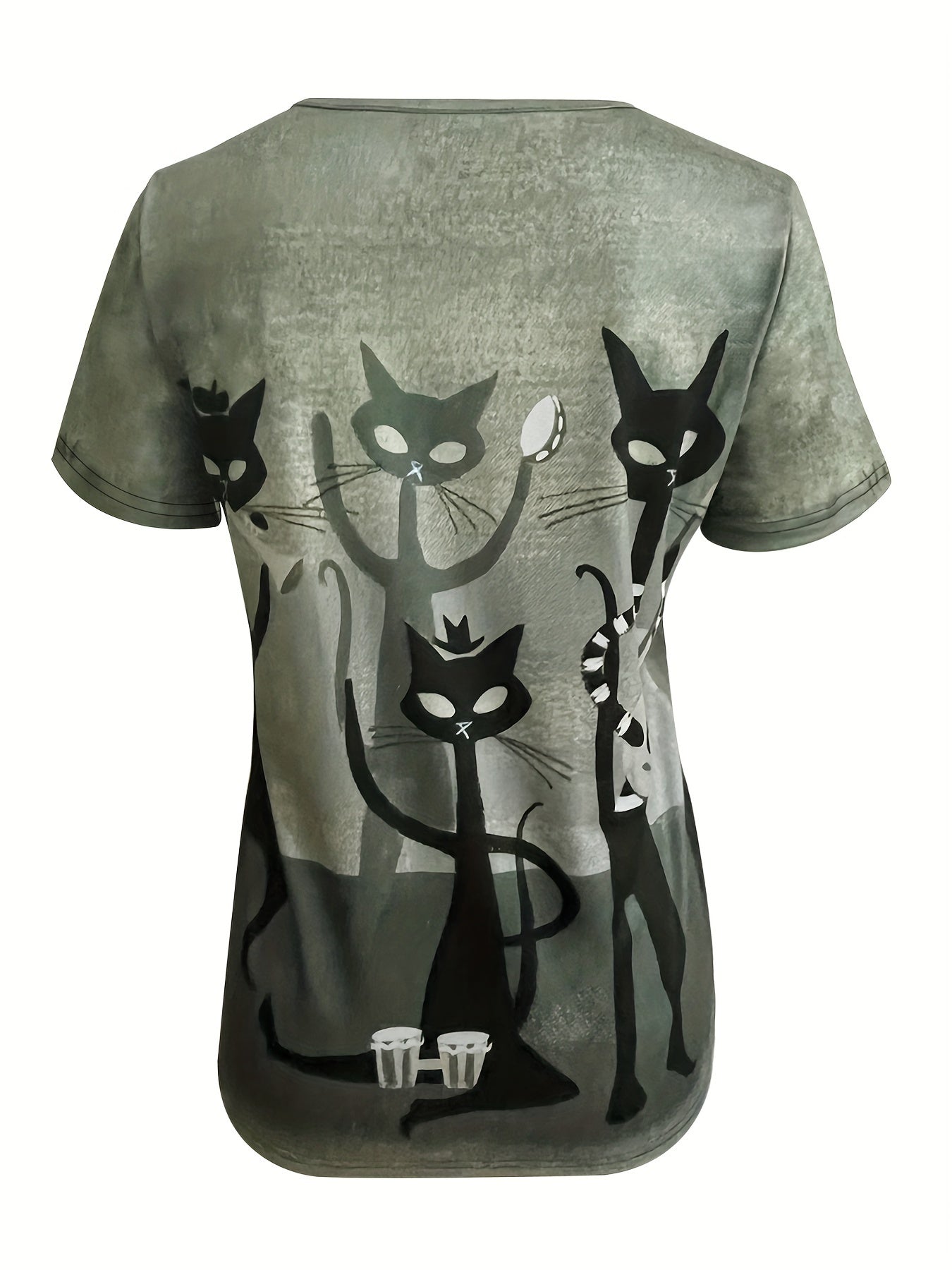 Kattens Värld | Oversize Topp med Retro Kattmotiv