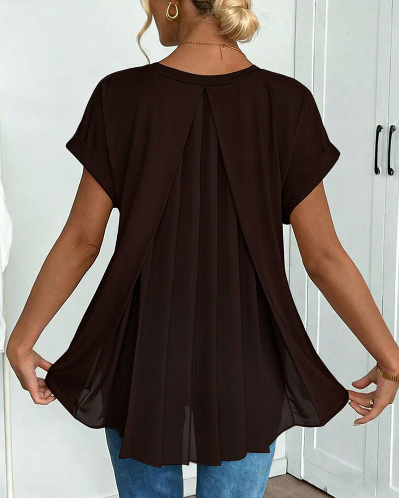 Elegant Top med Plisserad Ryggdetalj för Sommarstil