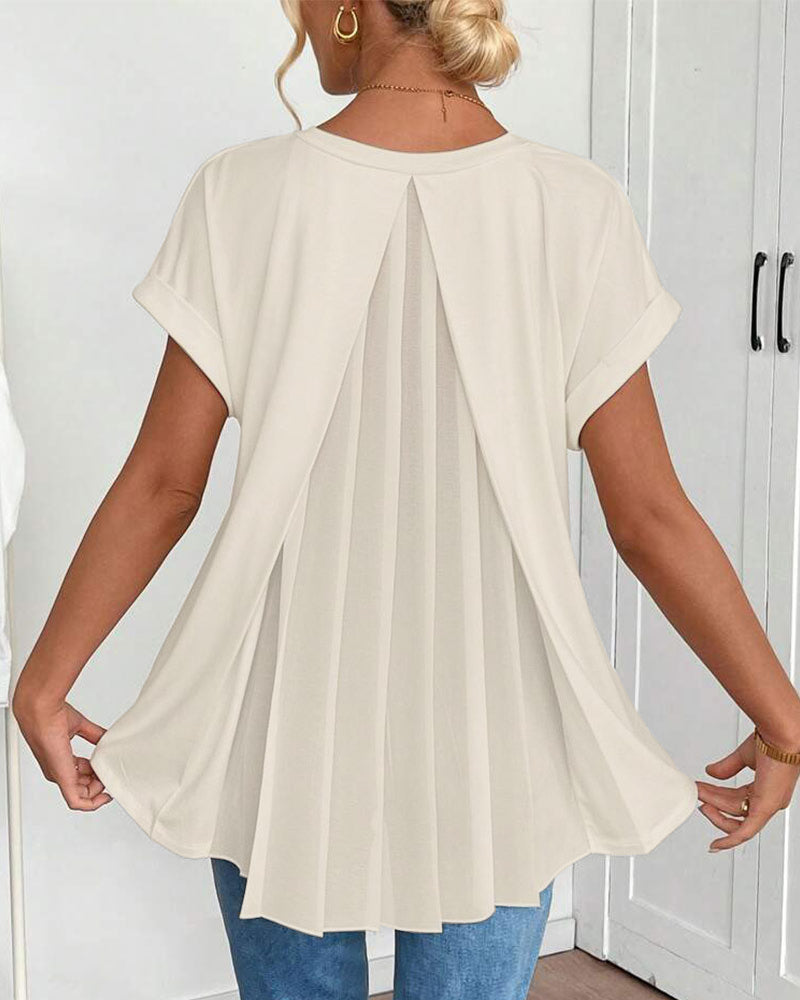 Elegant Top med Plisserad Ryggdetalj för Sommarstil