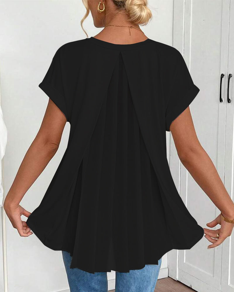 Elegant Top med Plisserad Ryggdetalj för Sommarstil