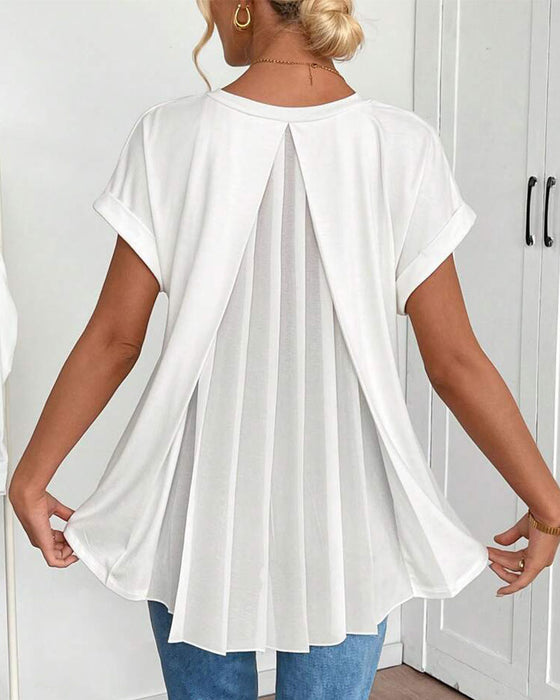 Elegant Top med Plisserad Ryggdetalj för Sommarstil