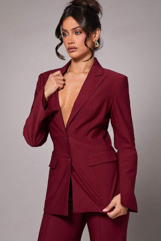Skræddersyet Blazer med Dyb V-udskæring og Modern Edge