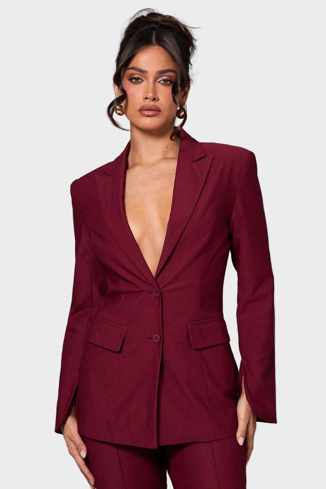 Skräddarsydd Blazer med Djup V-ringning och Modern Edge