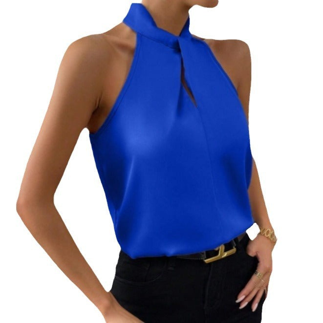 Celestia | Elegant Knyt-hals Top i Silke
