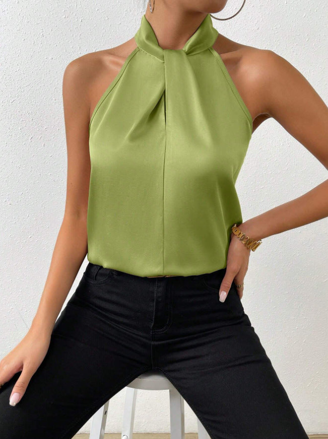 Celestia | Elegant Knyt-hals Top i Silke