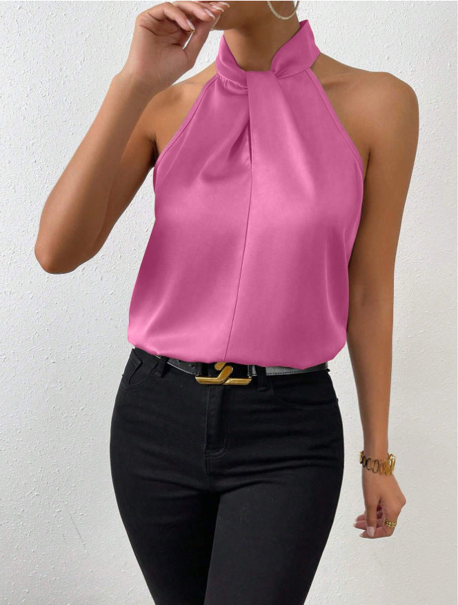 Celestia | Elegant Knyt-hals Top i Silke