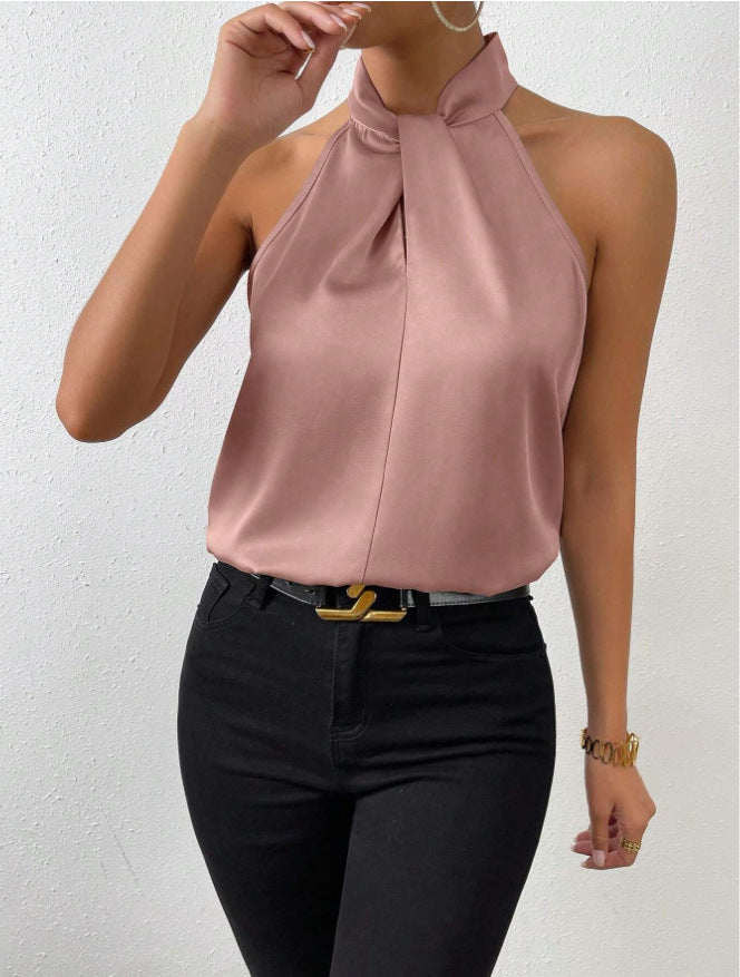 Celestia | Elegant Knyt-hals Top i Silke