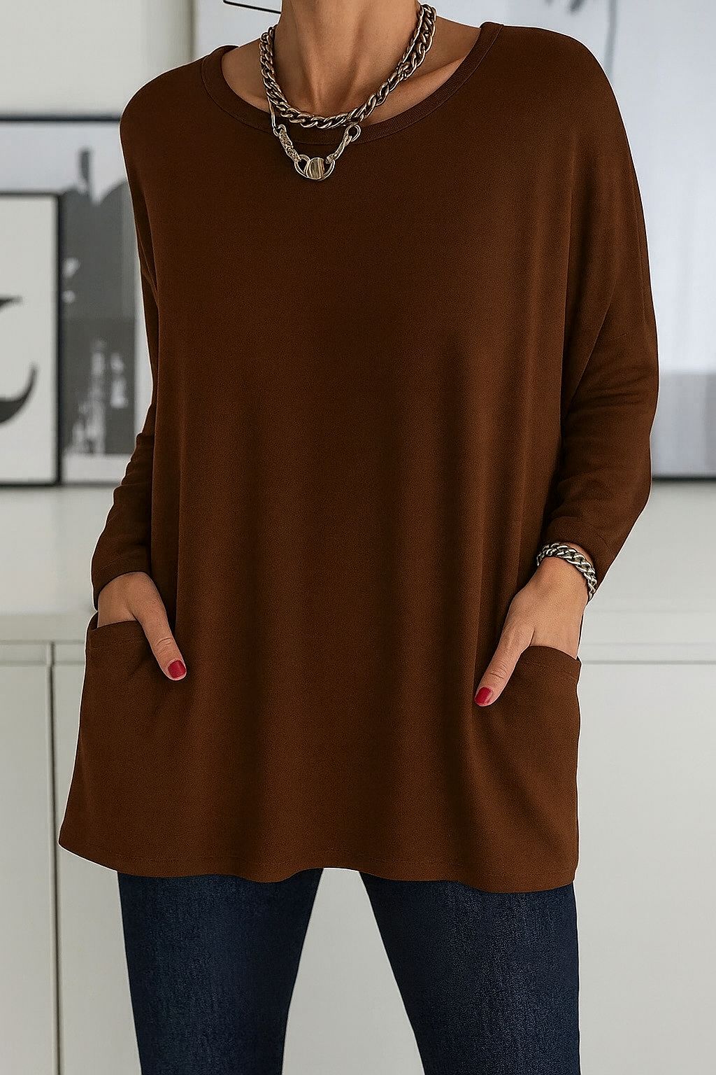 Elysia | Trendigt Långärmat T-shirt för Damer