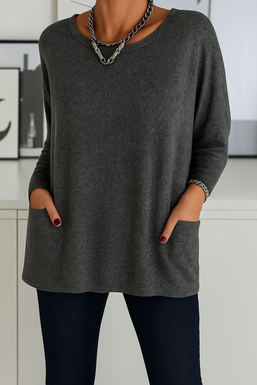 Elysia | Trendigt Långärmat T-shirt för Damer