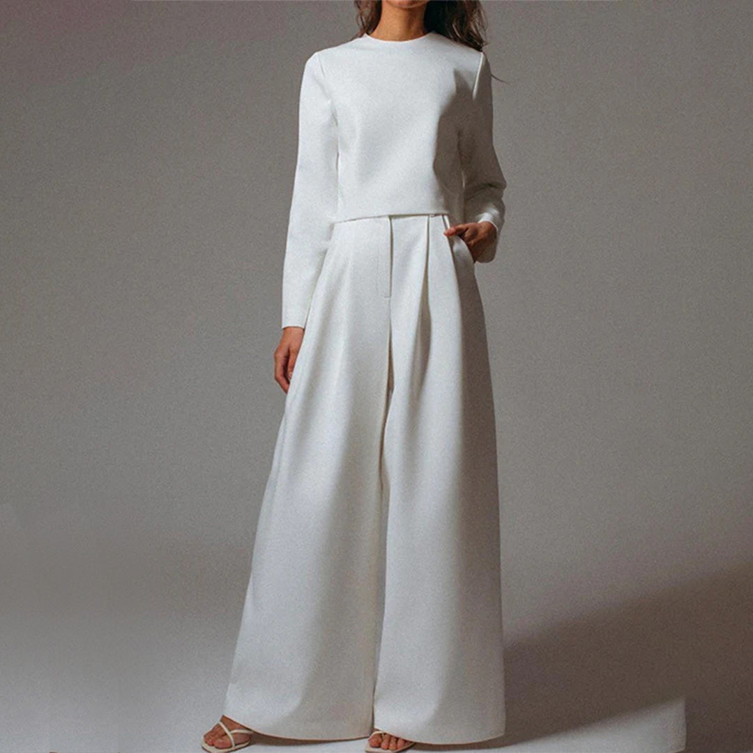 Sienna | Elegant Set med Långärmad Crop-Top