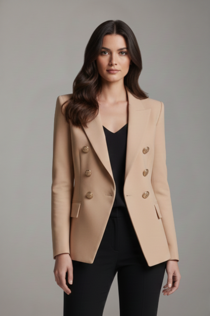 Luxe Duo | Kvinno Blazer med Gyllene Detaljer