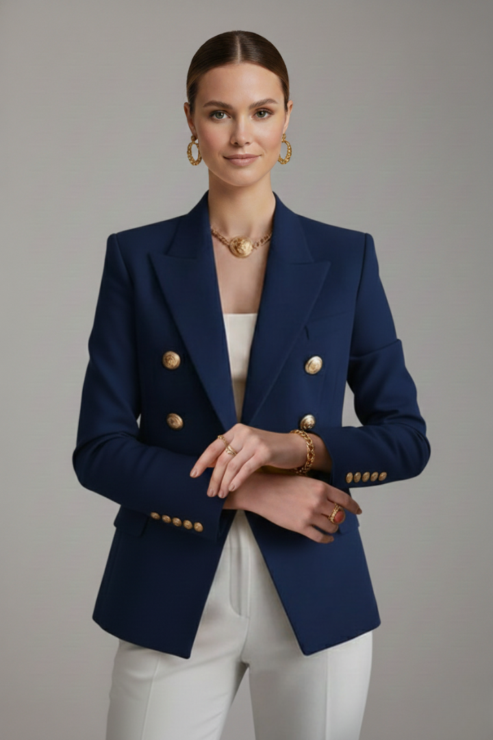 Luxe Duo | Kvinno Blazer med Gyllene Detaljer