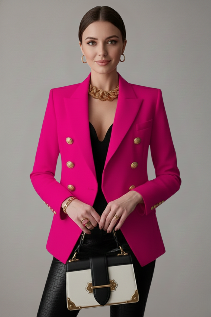 Luxe Duo | Kvinno Blazer med Gyllene Detaljer