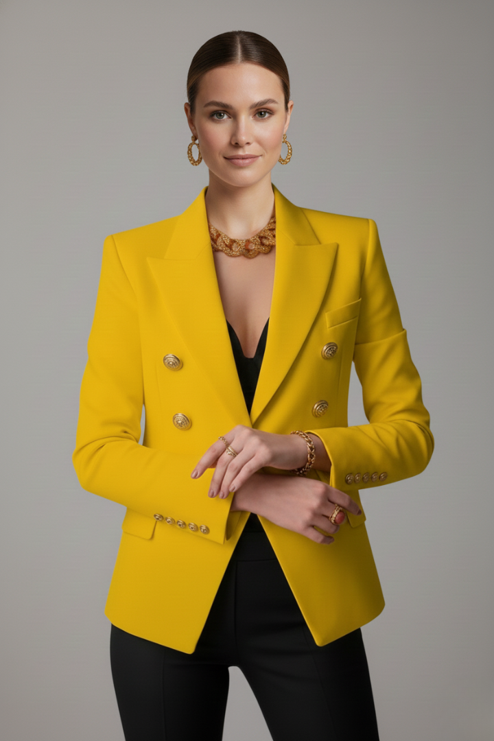 Luxe Duo | Kvinno Blazer med Gyllene Detaljer