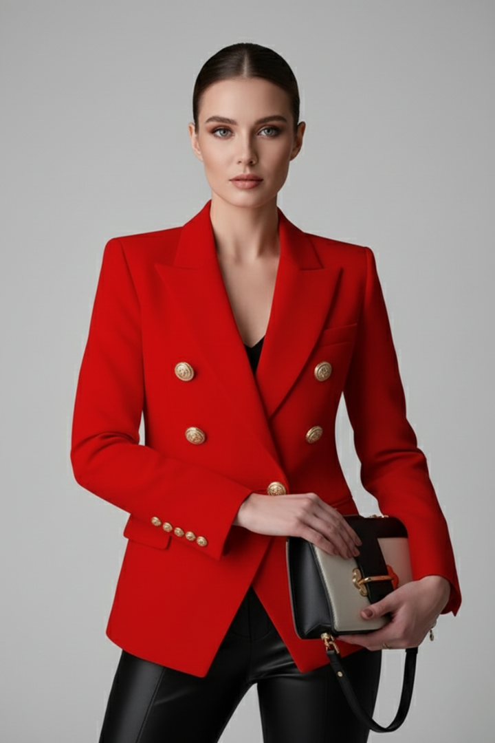 Luxe Duo | Kvinno Blazer med Gyllene Detaljer
