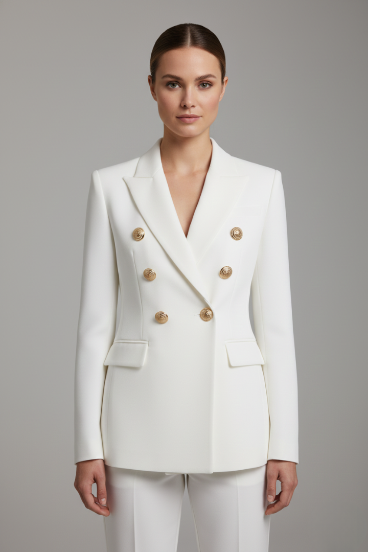 Luxe Duo | Kvinno Blazer med Gyllene Detaljer