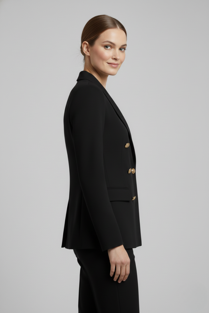 Luxe Duo | Kvinno Blazer med Gyllene Detaljer