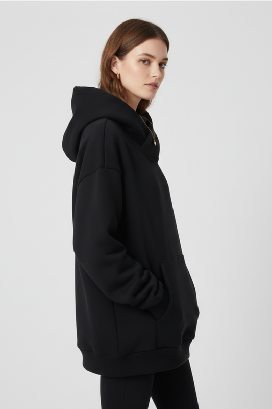 Stilren Hoodie med Hög Krage för Kyliga Dagar