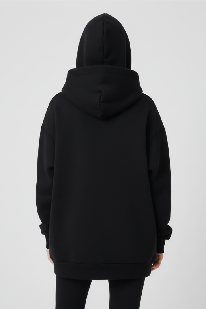 Stilren Hoodie med Hög Krage för Kyliga Dagar