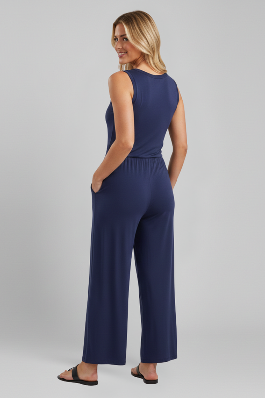 Evelina | Elegant jumpsuit med vida ben och rund hals