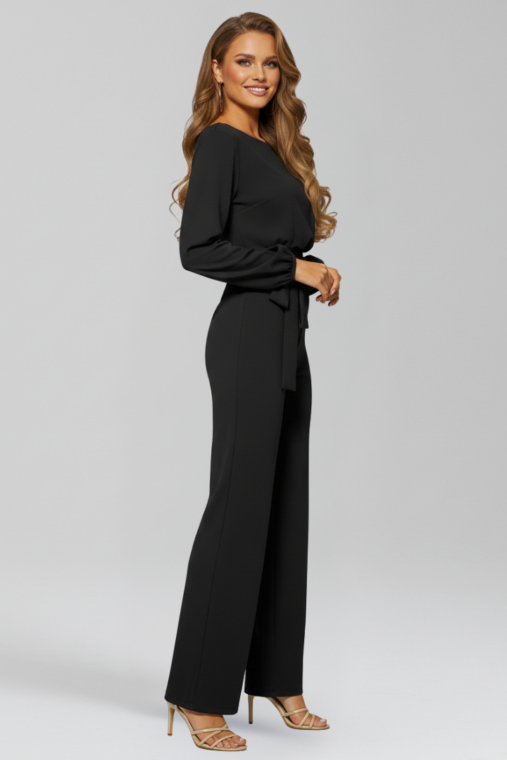 Elena | Femme Chic Wrap Jumpsuit med Vid Ben