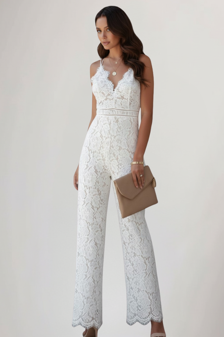 Sienna | Elegant Ärmellös Jumpsuit med V-Ausschnitt och Vida Ben