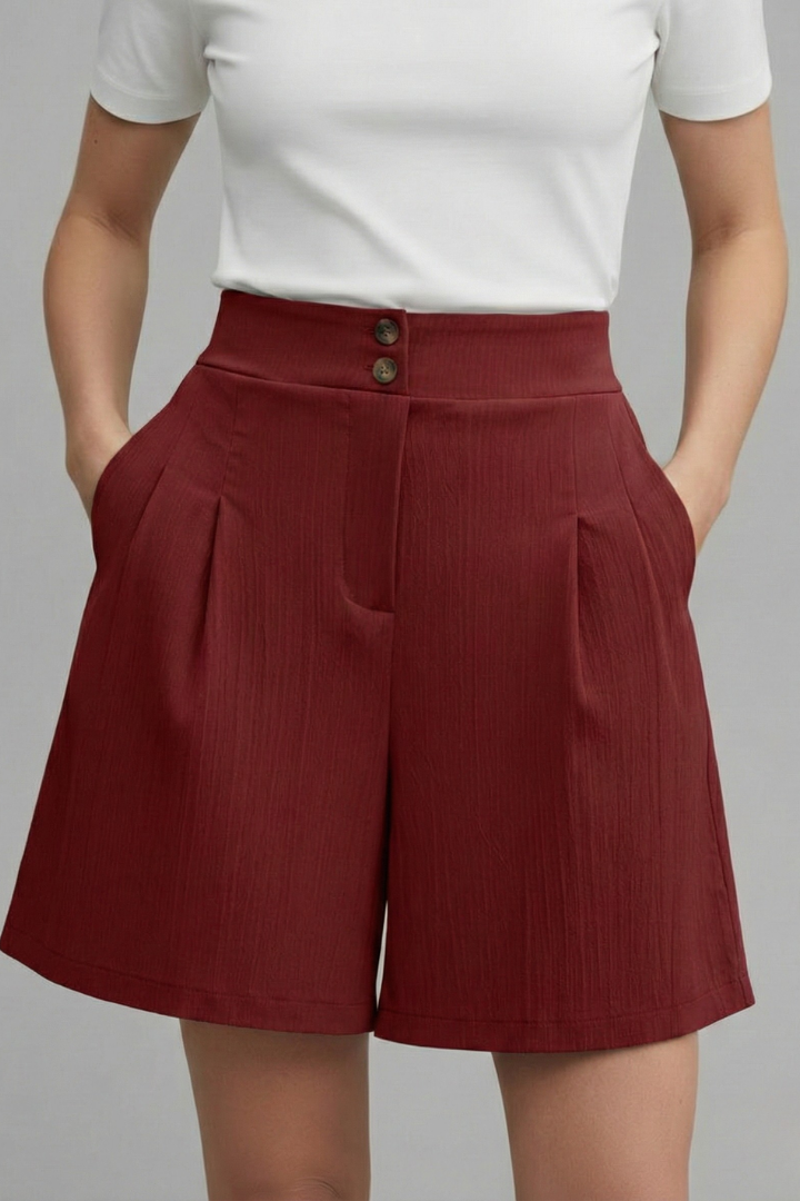 Liva | Eleganta Damshorts med Hög Midja och Vid Passform