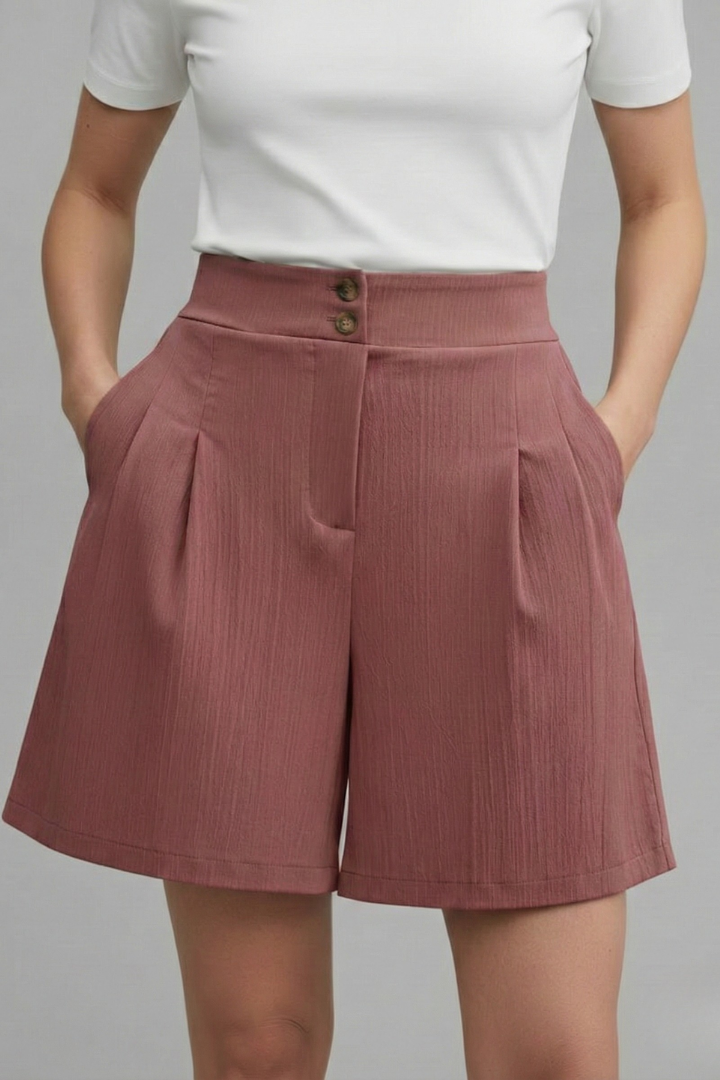 Liva | Eleganta Damshorts med Hög Midja och Vid Passform