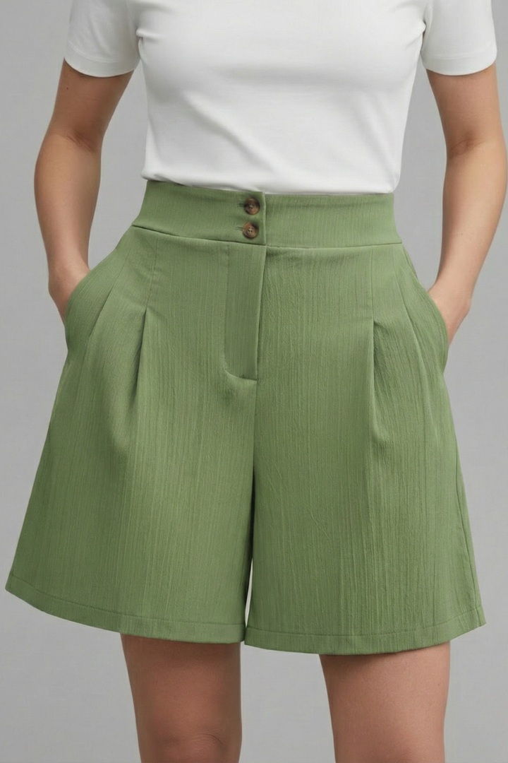 Liva | Eleganta Damshorts med Hög Midja och Vid Passform