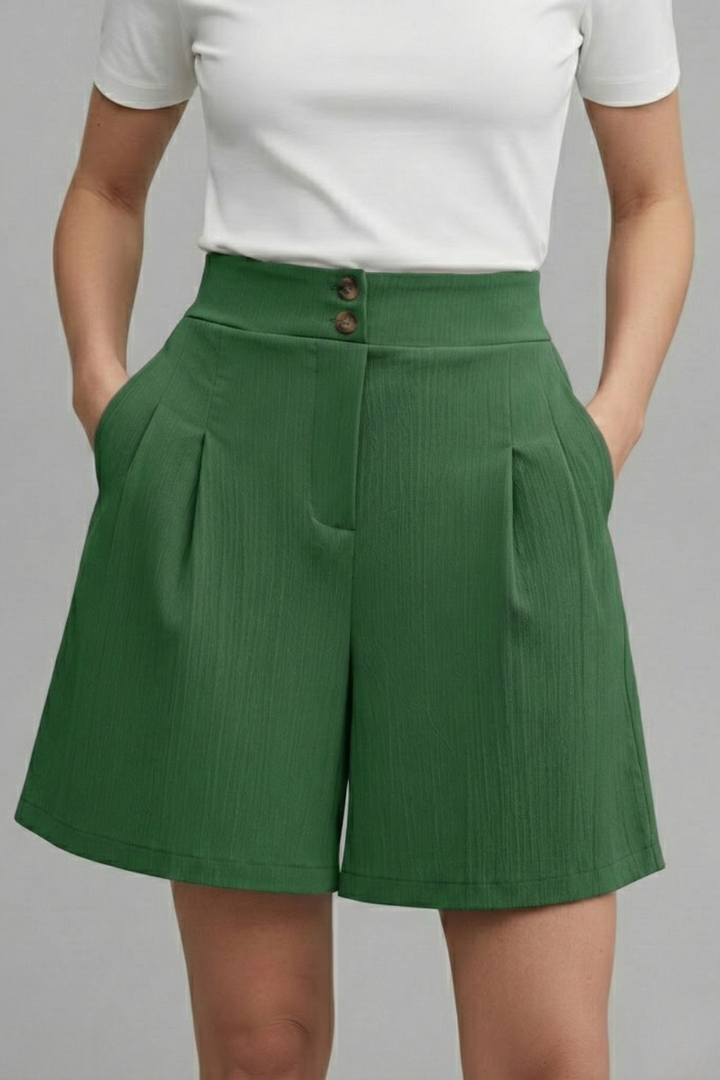 Liva | Eleganta Damshorts med Hög Midja och Vid Passform