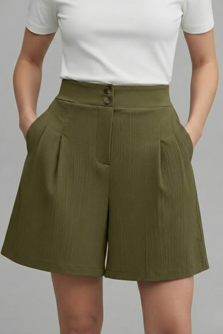 Liva | Eleganta Damshorts med Hög Midja och Vid Passform