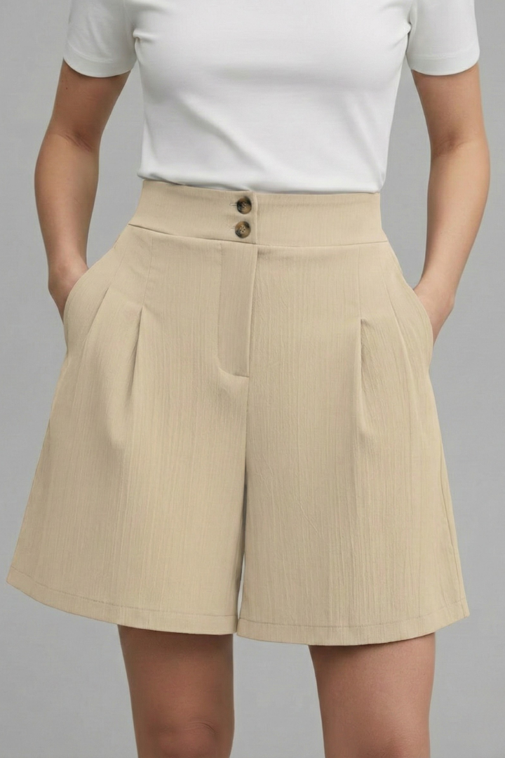 Liva | Eleganta Damshorts med Hög Midja och Vid Passform