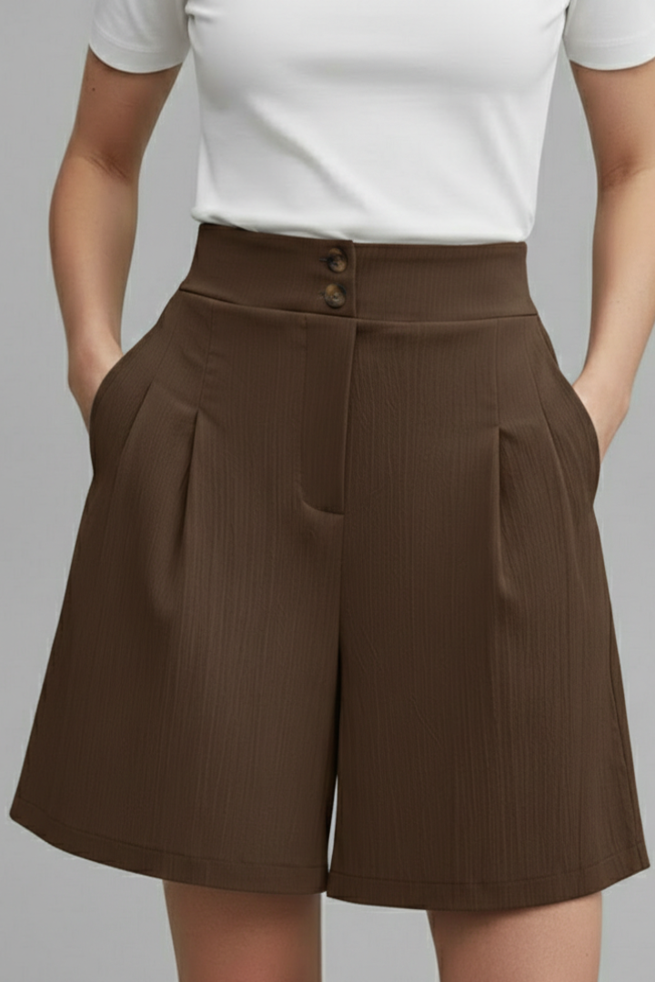 Liva | Eleganta Damshorts med Hög Midja och Vid Passform