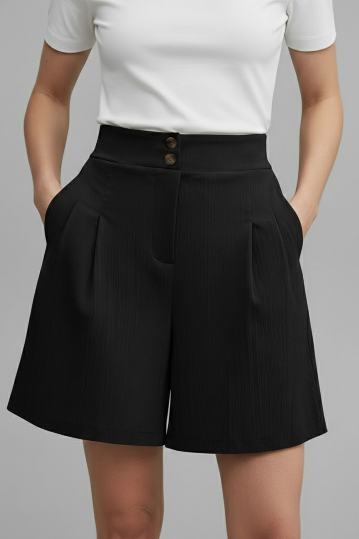 Liva | Eleganta Damshorts med Hög Midja och Vid Passform